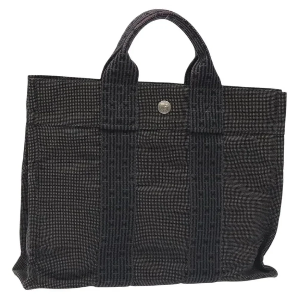 HERMES Her Line PM Backpack Canvas Gray Silver - Picture 2 of 14